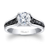 Cathedral Black Diamond Accent Moissanite Ring