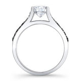 Cathedral Black Diamond Accent Moissanite Ring