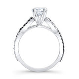 Infinity Black And White Diamond Moissanite Ring