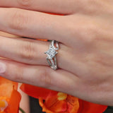 Looping Split Shank Princess Cut Moissanite Ring