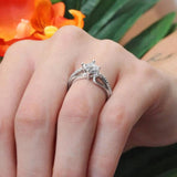 Looping Split Shank Princess Cut Moissanite Ring