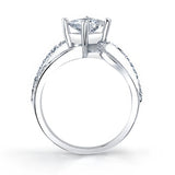 Looping Split Shank Princess Cut Moissanite Ring