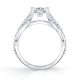 Criss Cross Split Shank Moissanite Ring