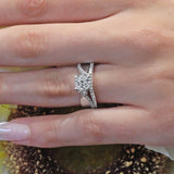 Criss Cross Band Moissanite Bridal Set