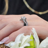 Criss Cross Band Moissanite Bridal Set
