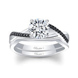 Simple Black Diamond Accent Bridal Set
