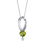 White Gold Peridot Necklace 7735N