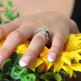 Split Band Black Diamond Accent Engagement Ring