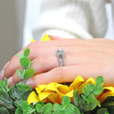 Split Shank Halo Engagement Ring
