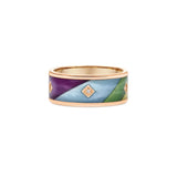 8mm Rainbow Ceramic Kite Shape Bezel Diamond Band