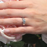 Wide Shank Starnish Lab Diamond Engagement Ring