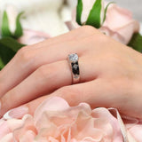 Wide Shank Starnish Lab Diamond Engagement Ring