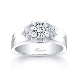 Wide Shank Starnish Lab Diamond Engagement Ring