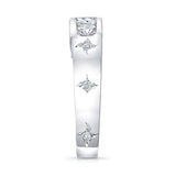 Wide Shank Starnish Lab Diamond Engagement Ring