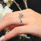 Split Shank Starnish Moissanite Engagement Ring