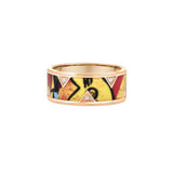 8mm Painterly Ceramic Triangle Shape Inlay Diamond Band