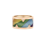 11mm Rainbow Ceramic Triangle Shape Inlay Diamond Band