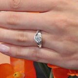 Half Channel Solitaire Engagement Ring