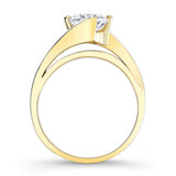 Half Channel Solitaire Engagement Ring