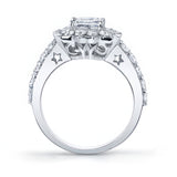 Starnish Princess Cut Halo Engagement Ring