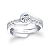 Half Bezel Moissanite Wedding Set