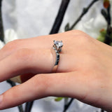 Modern Bypass Moissanite Solitaire Ring
