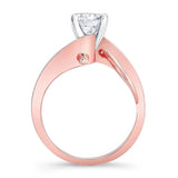 Wire Accent Moissanite Solitaire Ring