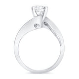 Wire Accent Moissanite Solitaire Ring