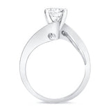 Wire Accent Moissanite Solitaire Ring