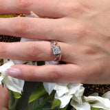 Wire Accent Princess Cut Solitaire Ring