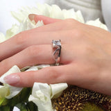 Wire Accent Princess Cut Solitaire Ring