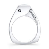 Wire Accent Princess Cut Solitaire Ring