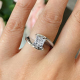 Princess Cut Bypass Solitaire Ring