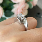 Princess Cut Bypass Solitaire Ring