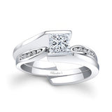 Unique Interlock Solitaire Bridal Set