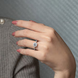 1 Carat Round Diamond Halo Engagement Ring