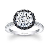 2 Carat Lab Grown Diamond Halo Engagement Ring With Black Diamonds