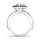 2 Carat Lab Grown Diamond Halo Engagement Ring With Black Diamonds