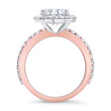 2 Carat Moissanite Halo Engagement Ring
