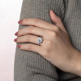 2 Carat Moissanite Halo Engagement Ring
