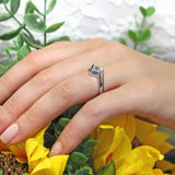 Princess Cut Square Black Diamond Accent Ring