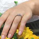 Princess Cut Square Black Diamond Accent Ring