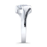 Princess Cut Square Black Diamond Accent Ring