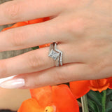 Square Cut Diamond Wedding Set