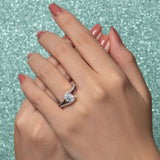 1 Carat Moissanite Ring With Black Diamonds