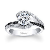 1 Carat Moissanite Ring With Black Diamonds
