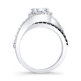 1 Carat Moissanite Ring With Black Diamonds