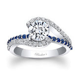 1 Carat Moissanite Ring With Blue Sapphires