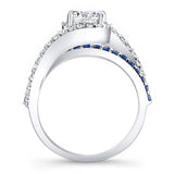 1 Carat Diamond And Blue Sapphire Ring