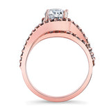 1 Carat Moissanite Ring With Champagne Diamonds